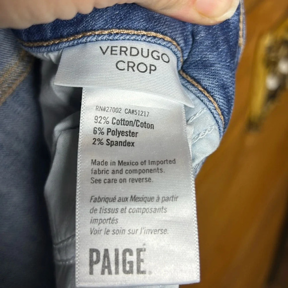 Paige‎ Womens jeans 28 Blue Verdugo Crop Stretch Distressed premium denim holes - Picture 10 of 11